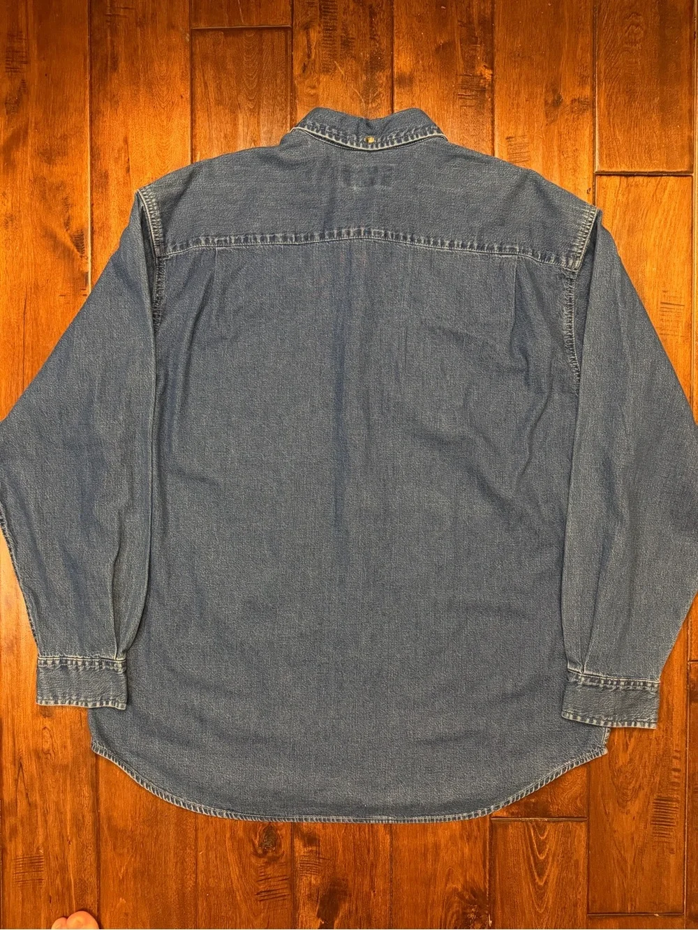 Vintage 90s Eddie Bauer Blue Denim Button-Down Shirt Hong Kong